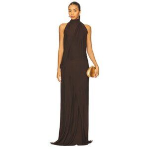 Diana Milkanova Studio Gaia Dress in Chocolate Brown One Size New Womens Maxi